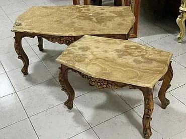 Antique Club Tables: Stilski set stolića (3 komada) – drvo / oniks – Dobro stanje 🌟 Veliki at lalafo.rs — 5 Antique Club Tables: Stilski set stolića (3 komada) – drvo / oniks – Dobro stanje 🌟 Veliki — 5