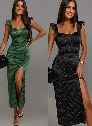 🔥Ženska midi haljina na tufne sa prorezom 🔥Crna i zelena boja Cena at lalafo.rs — 1 🔥Ženska midi haljina na tufne sa prorezom 🔥Crna i zelena boja Cena — 1