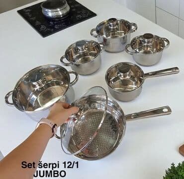 Set šerpi 12/1 – JUMBO Komplet od nerđajućeg čelika za svakodnevno na lalafo.rs Set šerpi 12/1 – JUMBO Komplet od nerđajućeg čelika za svakodnevno