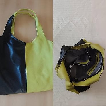 Ženska torba od kože, dvobojna (maslinasto zelena i crna), poreklo at lalafo.rs — 2 Ženska torba od kože, dvobojna (maslinasto zelena i crna), poreklo — 2