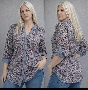 Women's Clothing: Ženska košulja sa cvetnim printom - Kroj: duži, blago strukiran at lalafo.rs — 2 Women's Clothing: Ženska košulja sa cvetnim printom - Kroj: duži, blago strukiran — 2