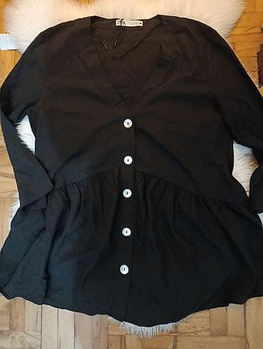 ZARA ženska bluza/tunika sa dugmićima - Boja: crna - Model: struk na lalafo.rs — 2 ZARA ženska bluza/tunika sa dugmićima - Boja: crna - Model: struk — 2