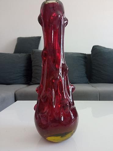 Murano ruby red crvena madivna vaza sa zlatnim listićima pri dnu na lalafo.rs — 3 Murano ruby red crvena madivna vaza sa zlatnim listićima pri dnu — 3