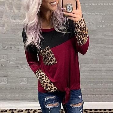 Tunika kombinacija boja crna,borda i leopard print sa dzepom,vezuje na lalafo.rs Tunika kombinacija boja crna,borda i leopard print sa dzepom,vezuje