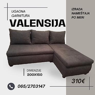 Ugaona garnitura "Valensija" Krajnjih dimenzija 200x150 Dvosed se na lalafo.rs — 2 Ugaona garnitura "Valensija" Krajnjih dimenzija 200x150 Dvosed se — 2
