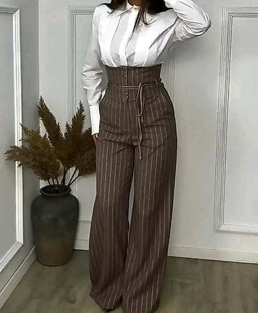 zenske broj: Visokostrujne ženske pantalone sa prugama – elegantan kroj širokih at lalafo.rs — 6 zenske broj: Visokostrujne ženske pantalone sa prugama – elegantan kroj širokih — 6