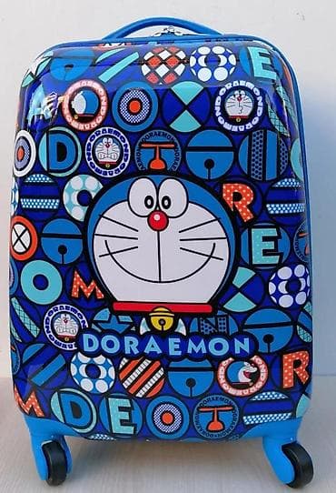 Travel suitcases and bags: Set kofera Doraemon – 2 komada - Dizajn: šareni plavi print sa likom at lalafo.rs — 9 Travel suitcases and bags: Set kofera Doraemon – 2 komada - Dizajn: šareni plavi print sa likom — 9