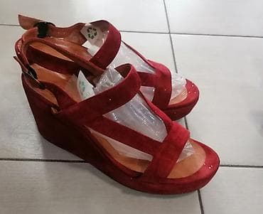 Crvene ženske sandale na punu petu (wedges) - Materijal: gornjište od at lalafo.rs — 3 Crvene ženske sandale na punu petu (wedges) - Materijal: gornjište od — 3