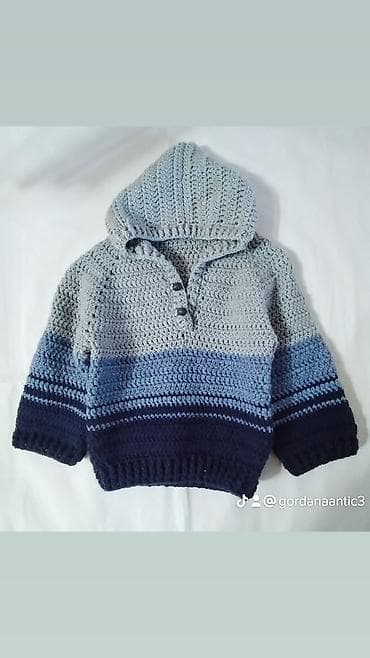 Ručno heklani dečiji džemperi i kardigani sa kapuljačom - Unikatni na lalafo.rs — 2 Ručno heklani dečiji džemperi i kardigani sa kapuljačom - Unikatni — 2