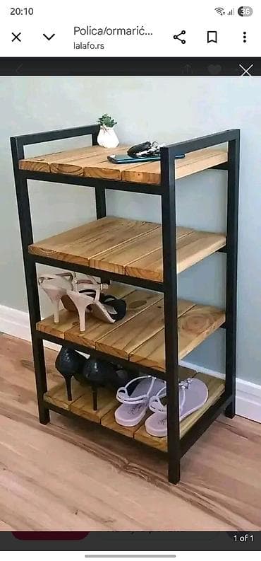 Industrijski stalak/polica za obuću i odlaganje - Dizajn: kombinacija na lalafo.rs Industrijski stalak/polica za obuću i odlaganje - Dizajn: kombinacija