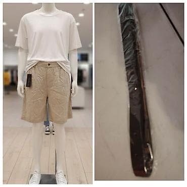 Muške bermude – bež - Model: klasične bermude do kolena - Materijal na lalafo.rs Muške bermude – bež - Model: klasične bermude do kolena - Materijal