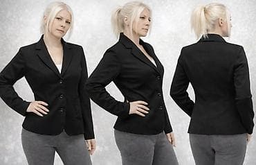 Ženski crni sako – klasičan kroj - Elegantan, strukiran model sa na lalafo.rs — 3 Ženski crni sako – klasičan kroj - Elegantan, strukiran model sa — 3