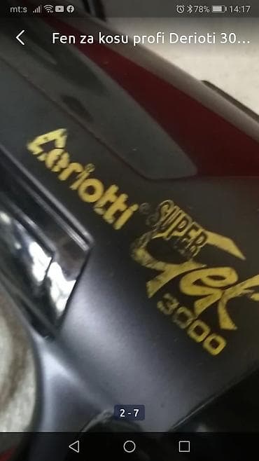 Fen za kosu profi Derioti 2000. W at lalafo.rs Fen za kosu profi Derioti 2000. W