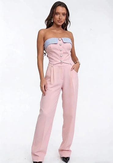 pantalone gina benotti: Ženski komplet – top bez naramenica i ravne pantalonе visokog struka na lalafo.rs — 1 pantalone gina benotti: Ženski komplet – top bez naramenica i ravne pantalonе visokog struka — 1