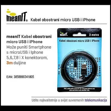 USB kabel za smartphone i iPhone, obostrani micro USB i iPhone 5, 6 na lalafo.rs — 2 USB kabel za smartphone i iPhone, obostrani micro USB i iPhone 5, 6 — 2