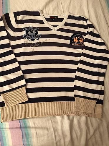 Sweatshirts: Odličan, kao nov La Martina džemper, M veličina, beli sa teget prugama at lalafo.rs — 8 Sweatshirts: Odličan, kao nov La Martina džemper, M veličina, beli sa teget prugama — 8
