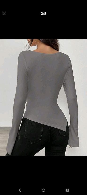 Nova siva asimetrična majica M veličina,ima elastina na lalafo.rs — 5 Nova siva asimetrična majica M veličina,ima elastina — 5