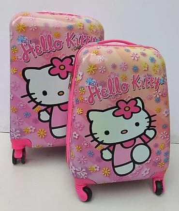 Travel suitcases and bags: Hello Kitty set kofera – 2 kom - Dizajn: Roze, sa Hello Kitty motivom at lalafo.rs — 1 Travel suitcases and bags: Hello Kitty set kofera – 2 kom - Dizajn: Roze, sa Hello Kitty motivom — 1