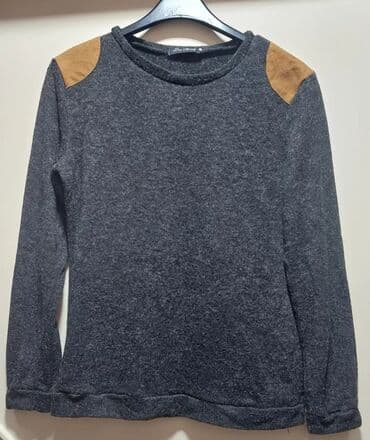Džemper/duks dugih rukava, tamno sivi melirani. Model sa okruglim na lalafo.rs Džemper/duks dugih rukava, tamno sivi melirani. Model sa okruglim