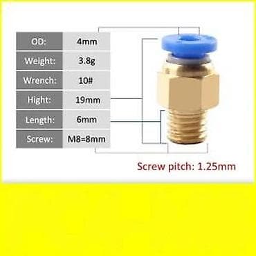 PC4-M8 priključak za PTFE/teflonsko crevo - Tip: brza push-fit at lalafo.rs — 4 PC4-M8 priključak za PTFE/teflonsko crevo - Tip: brza push-fit — 4