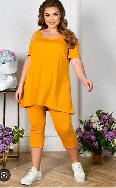Dvodijelni komplet za žene (plus size) – tunika i capri helanke - na lalafo.rs — 4 Dvodijelni komplet za žene (plus size) – tunika i capri helanke - — 4