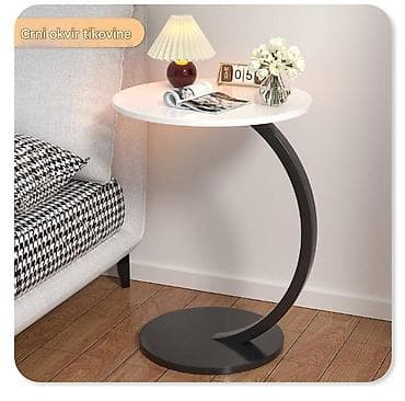 Okrugli pomoćni sto sa S‑lučnim postoljem - Dizajn: moderan na lalafo.rs — 1 Okrugli pomoćni sto sa S‑lučnim postoljem - Dizajn: moderan — 1