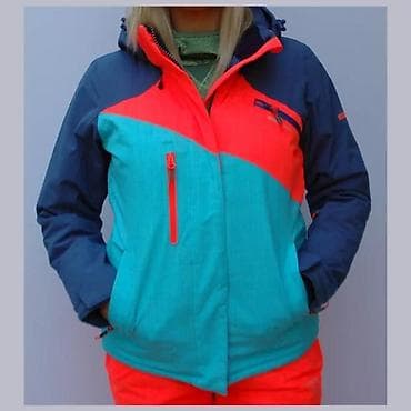 Ženska skijaška/snowboard jakna – trobojna (tirkizna, koralno-crvena i na lalafo.rs Ženska skijaška/snowboard jakna – trobojna (tirkizna, koralno-crvena i