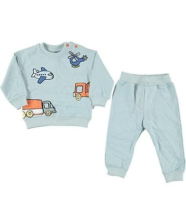 Dvojevni komplet za dečake – dukser i trenerka - Boja: svetloplava - na lalafo.rs Dvojevni komplet za dečake – dukser i trenerka - Boja: svetloplava -