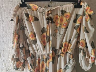 Duga letnja haljina sa ramenima “off-shoulder” kroja, u krem boji sa na lalafo.rs Duga letnja haljina sa ramenima “off-shoulder” kroja, u krem boji sa