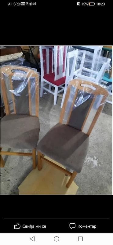 Stolica sa tapaciranim sedištem i naslonom. Ram stolice je izrađen od na lalafo.rs — 5 Stolica sa tapaciranim sedištem i naslonom. Ram stolice je izrađen od — 5