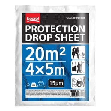 Zaštitna folija 4x5m, 15 mikrona izrađena od HDPE materijala pruža na lalafo.rs Zaštitna folija 4x5m, 15 mikrona izrađena od HDPE materijala pruža