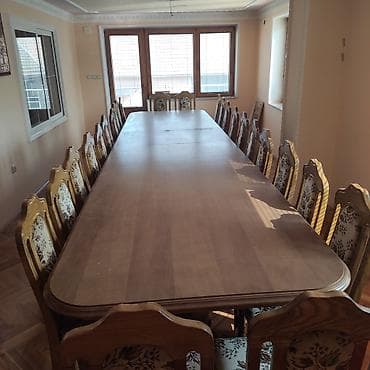 Veliki drveni trpezarijski set – sto sa 18 stolica - Masivan na lalafo.rs — 2 Veliki drveni trpezarijski set – sto sa 18 stolica - Masivan — 2