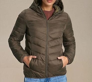 Ženska puf jakna sa kapuljačom – maslinasto zelena - Model: lagana at lalafo.rs — 1 Ženska puf jakna sa kapuljačom – maslinasto zelena - Model: lagana — 1