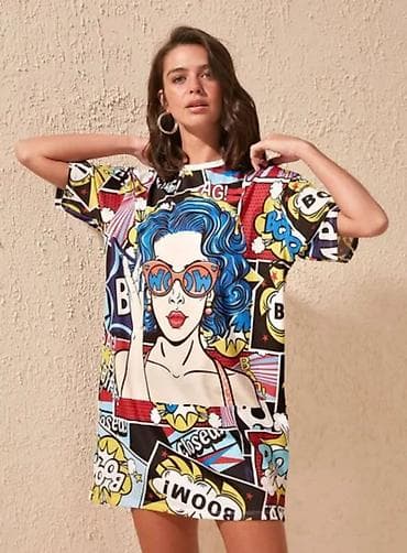 Nova haljina u modernom POP ART printu, ravan kroj, lepo stoji i pada na lalafo.rs — 1 Nova haljina u modernom POP ART printu, ravan kroj, lepo stoji i pada — 1