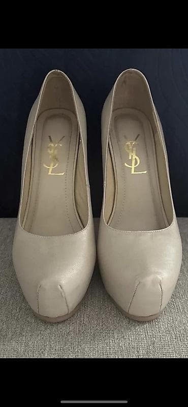 YSL platform salonke – bež/šampanj ton - Model: klasične salonke sa at lalafo.rs — 4 YSL platform salonke – bež/šampanj ton - Model: klasične salonke sa — 4