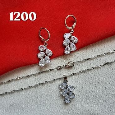 Komplet nakita – ogrlica sa priveskom + minđuše (kopča na klapnu) na lalafo.rs — 2 Komplet nakita – ogrlica sa priveskom + minđuše (kopča na klapnu) — 2