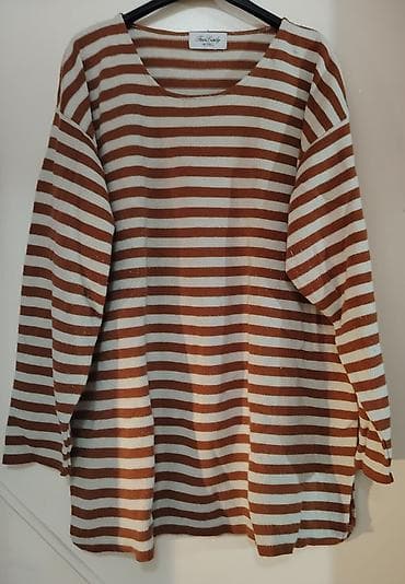 Ženski prugasti džemper – Fine Lovely - Model: ležerni, širok kroj - na lalafo.rs — 1 Ženski prugasti džemper – Fine Lovely - Model: ležerni, širok kroj - — 1