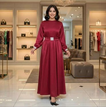 Elegantna duga haljina sa dugim rukavima - Kroj: A-linija sa blagim na lalafo.rs Elegantna duga haljina sa dugim rukavima - Kroj: A-linija sa blagim