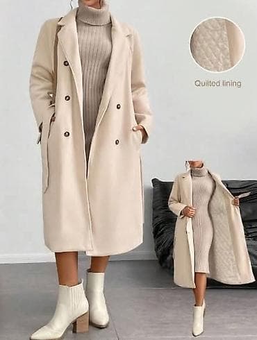 Elegantni bež kaput sa postavom - Dužina do ispod kolena, klasičan na lalafo.rs — 2 Elegantni bež kaput sa postavom - Dužina do ispod kolena, klasičan — 2