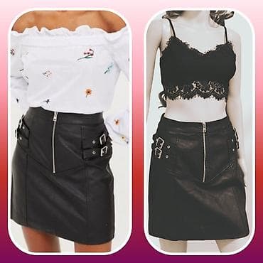 ●topshop● suknja od kvalitetne veštačke kože u bajker stilu. Veličina na lalafo.rs — 1 ●topshop● suknja od kvalitetne veštačke kože u bajker stilu. Veličina — 1