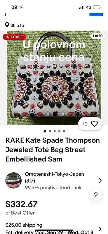 Kate Spade New York – Thompson Jeweled Tote o“Street Embellished Sam”♠ na lalafo.rs — 3 Kate Spade New York – Thompson Jeweled Tote o“Street Embellished Sam”♠ — 3