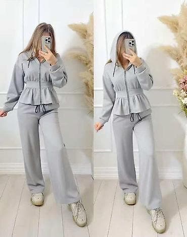 Ženski komplet trenerke sa duksericom – model sa peplum strukom - na lalafo.rs — 3 Ženski komplet trenerke sa duksericom – model sa peplum strukom - — 3