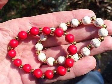 Narukvica Crveni Haulit 3 Narukvica od Crvenog Haulita, poludragi na lalafo.rs — 4 Narukvica Crveni Haulit 3 Narukvica od Crvenog Haulita, poludragi — 4