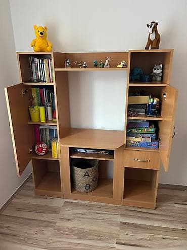 Višenamenski drveni regál/sto za dnevnu ili dečiju sobu u boji bukve na lalafo.rs — 2 Višenamenski drveni regál/sto za dnevnu ili dečiju sobu u boji bukve — 2