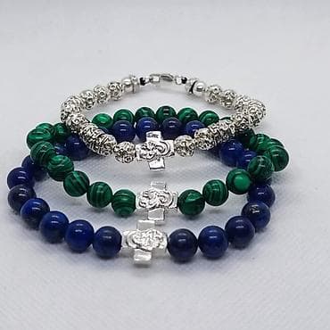 Bracelets: Ekskluzivni ručno rađeni komplet brojanica – Lapis Lazuli, Malahit at lalafo.rs — 2 Bracelets: Ekskluzivni ručno rađeni komplet brojanica – Lapis Lazuli, Malahit — 2
