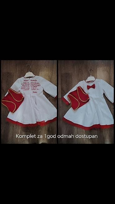 Komplet za devojčice – uzrast 1 godina - Belo haljinče sa dugim na lalafo.rs — 1 Komplet za devojčice – uzrast 1 godina - Belo haljinče sa dugim — 1