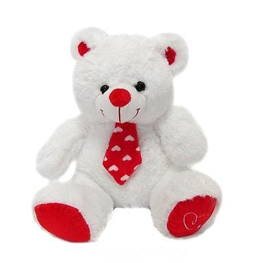 Plišani meda – bela boja sa crvenim detaljima - Materijal: meki pliš at lalafo.rs Plišani meda – bela boja sa crvenim detaljima - Materijal: meki pliš