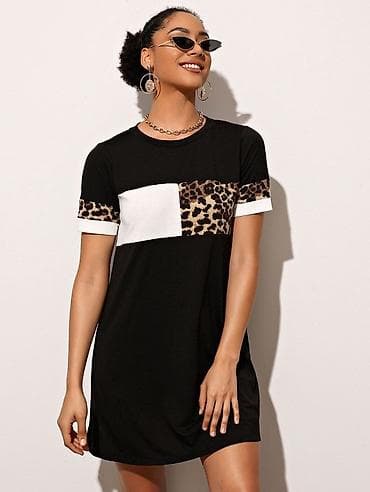 Tunika haljina crna sa elastinom belim,leopard print sarama. Sve na lalafo.rs Tunika haljina crna sa elastinom belim,leopard print sarama. Sve