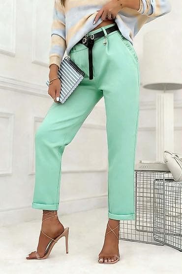 Ženske elegantne pantalone sa kaišem - Kroj: ravne nogavice sa na lalafo.rs Ženske elegantne pantalone sa kaišem - Kroj: ravne nogavice sa