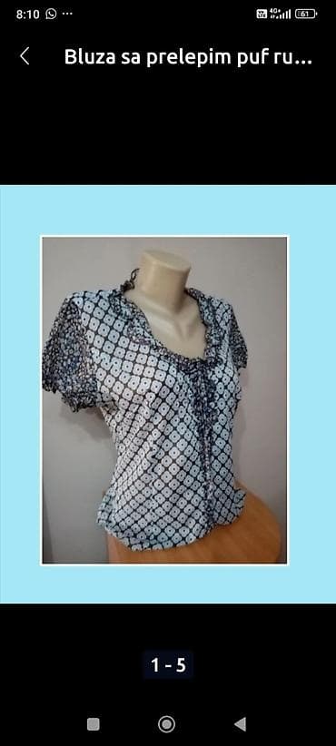 Bluza sa prelepim puf rukavicima,ima karner oko okovratnika Prijatna na lalafo.rs — 2 Bluza sa prelepim puf rukavicima,ima karner oko okovratnika Prijatna — 2